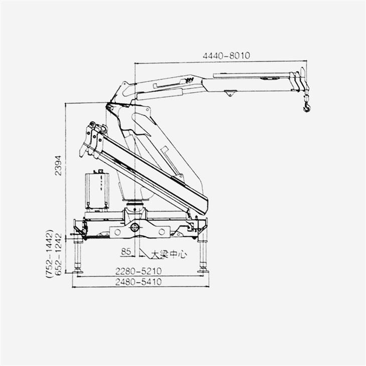 39,2 tonni 6 × 4 veoauto külge kinnitatud kraana koos Cummins 8,3L mootoriga LHD või RHD
